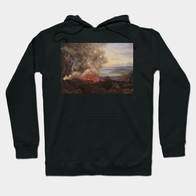 Eruption of the Volcano Vesuvius by Johan Christian Dahl Hoodie by Classic Art Stall